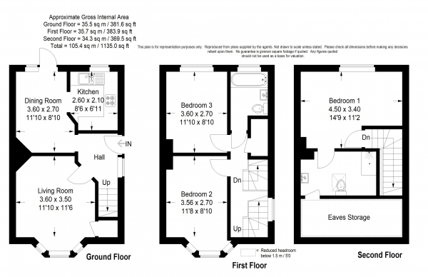 Floor Plan Image for 3 Bedroom Semi-Detached House for Sale in Coopers Rise, Godalming, Surrey