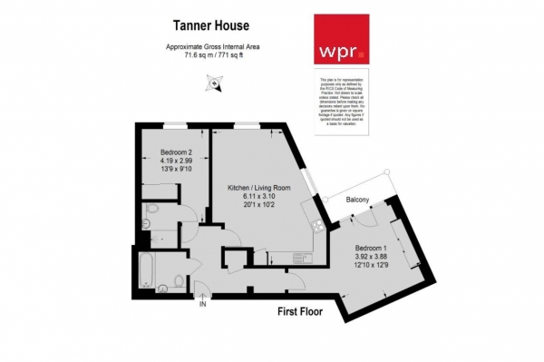 Floor Plan Image for 2 Bedroom Apartment for Sale in Tanner House, Godalming town centre