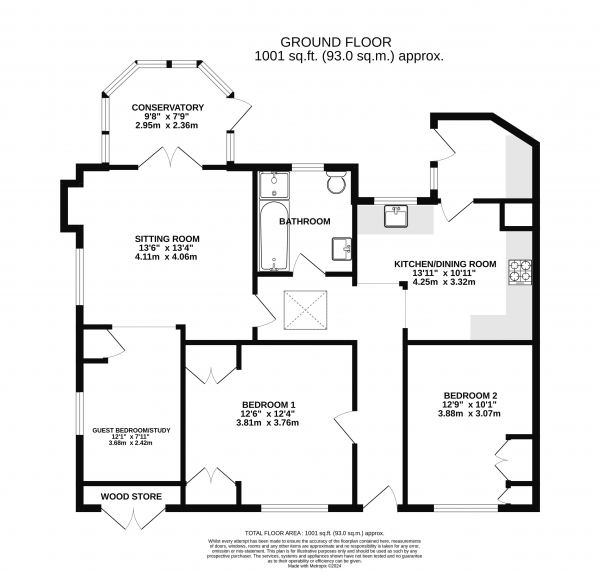 Floor Plan Image for 2 Bedroom Property for Sale in The Common, Dunsfold