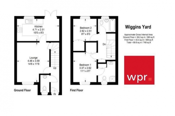 Floor Plan Image for 2 Bedroom Semi-Detached House for Sale in Wiggins Yard, Godalming Town Centre