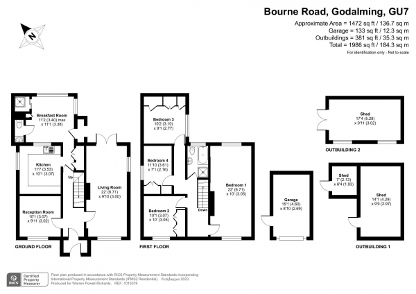 Floor Plan Image for 4 Bedroom Detached House for Sale in Bourne Road, Godalming