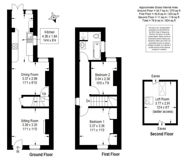 Floor Plan Image for 2 Bedroom Cottage for Sale in Eashing Lane, Godalming