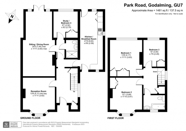 Floor Plan Image for 4 Bedroom Semi-Detached House for Sale in Park Road, Godalming