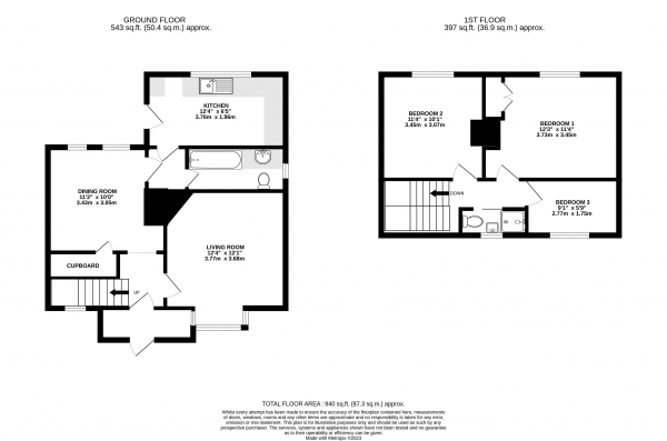 Floor Plan Image for 3 Bedroom Detached House for Sale in Warren Road, Farncombe