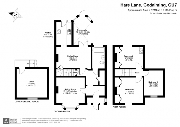 Floor Plan Image for 3 Bedroom Semi-Detached House for Sale in Hare Lane, Godalming