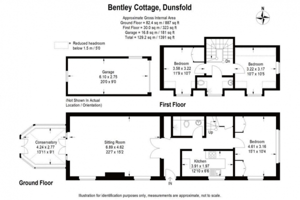 Floor Plan Image for 3 Bedroom Detached House for Sale in The Common, Godalming