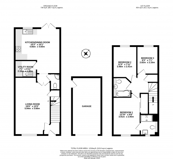 Floor Plan Image for 3 Bedroom Detached House for Sale in Greensand Place, Godalming