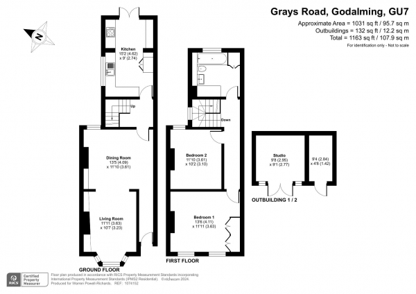 Floor Plan Image for 2 Bedroom Property for Sale in Grays Road, Farncombe, Godalming