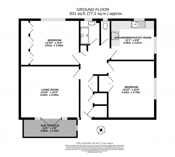 Floor Plan Image for 2 Bedroom Ground Flat for Sale in Lindfield Gardens, Guildford