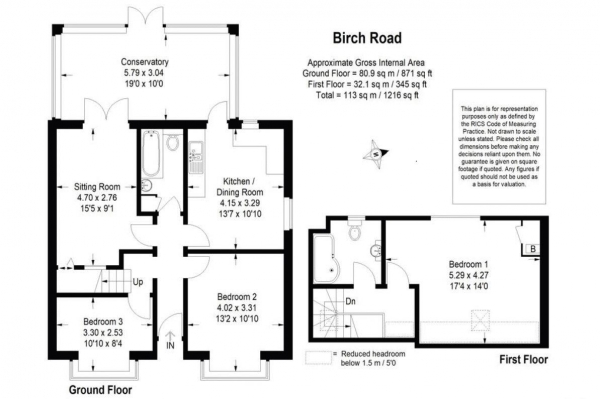 Floor Plan Image for 3 Bedroom Chalet for Sale in Birch Road, Farncombe