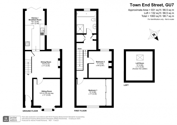 Floor Plan Image for 2 Bedroom Semi-Detached House for Sale in Town End Street, Godalming