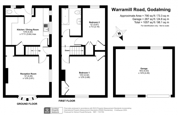 Floor Plan Image for 2 Bedroom Semi-Detached House for Sale in Warramill Road, Godalming