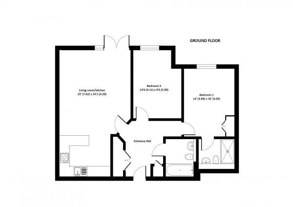 Floor Plan Image for 2 Bedroom Apartment for Sale in The Atrium, Woolsack Way, Godalming