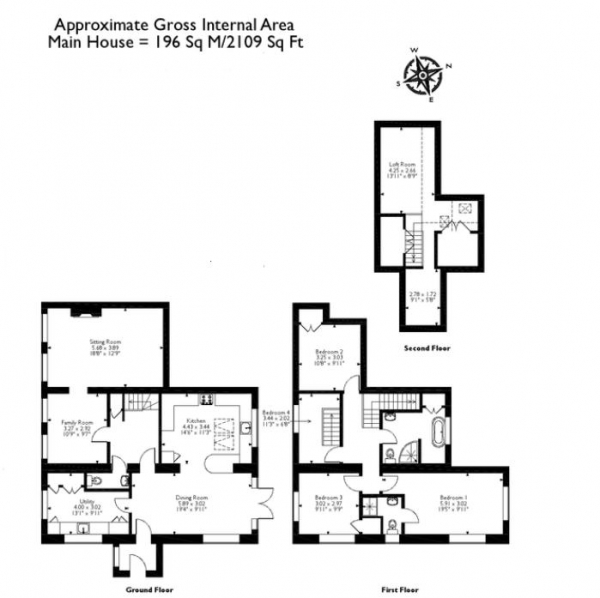 Floor Plan Image for 4 Bedroom Property to Rent in Character Home Near Godalming