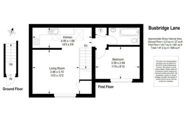 Floor Plan Image for 1 Bedroom Maisonette for Sale in Busbridge Lane, Godalming