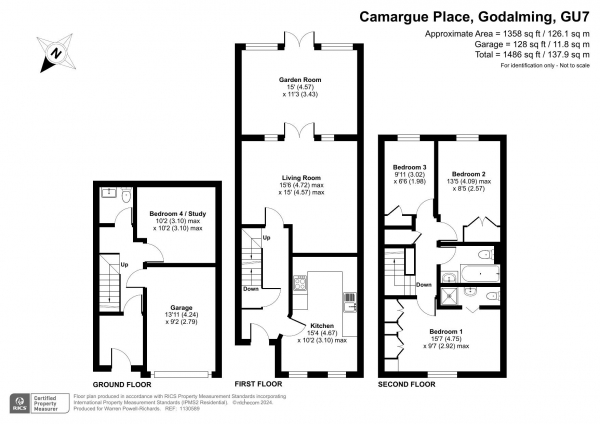 Floor Plan Image for 3 Bedroom End of Terrace House for Sale in Camargue Place, Godalming