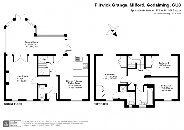 Floor Plan Image for 3 Bedroom Detached House for Sale in Flitwick Grange, Milford, Godalming