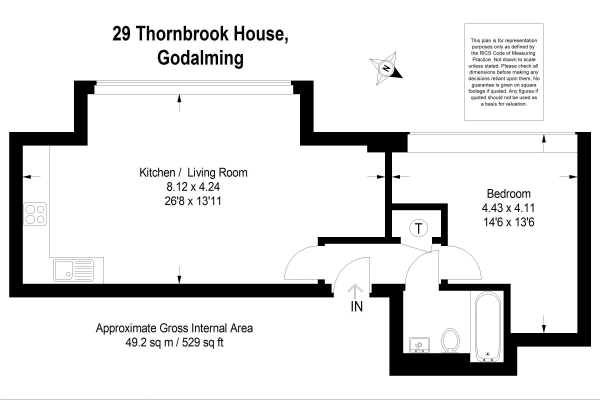 Floor Plan Image for 1 Bedroom Apartment for Sale in Catteshall Lane, Godalming