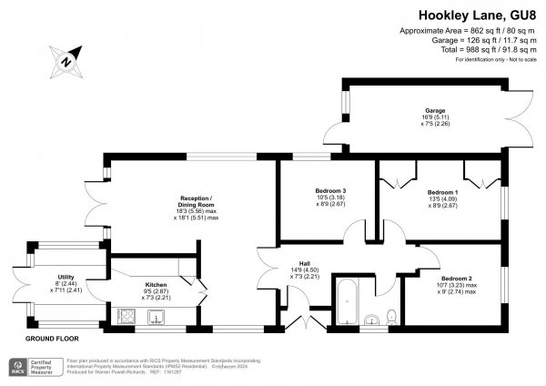 Floor Plan Image for 3 Bedroom Bungalow for Sale in Hookley Lane, Elstead