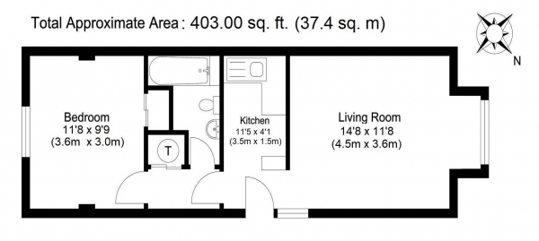 Floor Plan Image for 1 Bedroom Apartment for Sale in Yew Tree Road, Witley