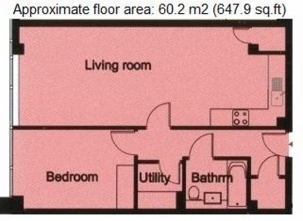 Floor Plan Image for 1 Bedroom Flat to Rent in **LET AGREED** Catteshall Lane, Godalming