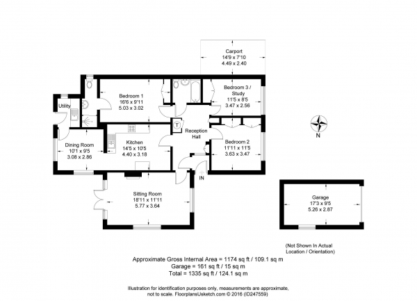 Floor Plan for 3 Bedroom Bungalow for Sale in Buckmore Avenue, Petersfield, GU32, 2EG - Guide Price &pound545,950