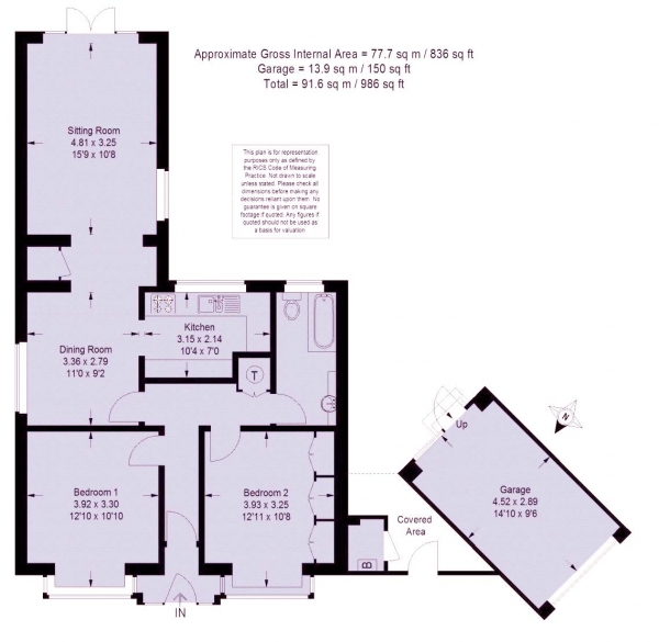 Floor Plan Image for 2 Bedroom Bungalow for Sale in Combe Road, Farncombe