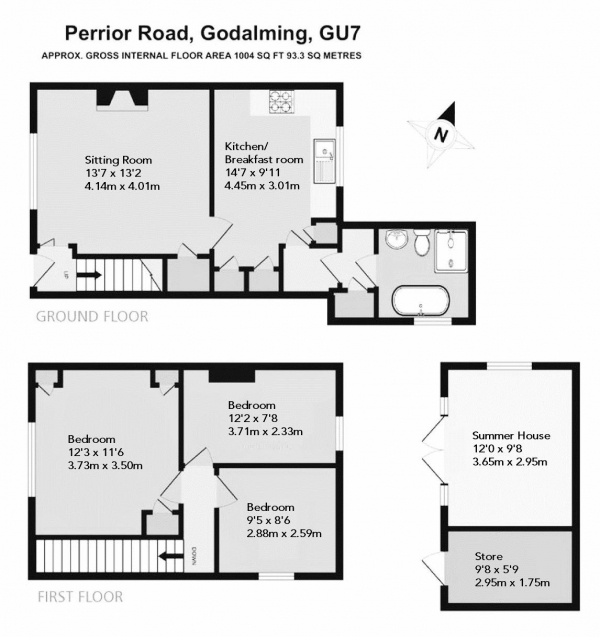 Floor Plan Image for 3 Bedroom Semi-Detached House for Sale in Perrior Road, Farncombe