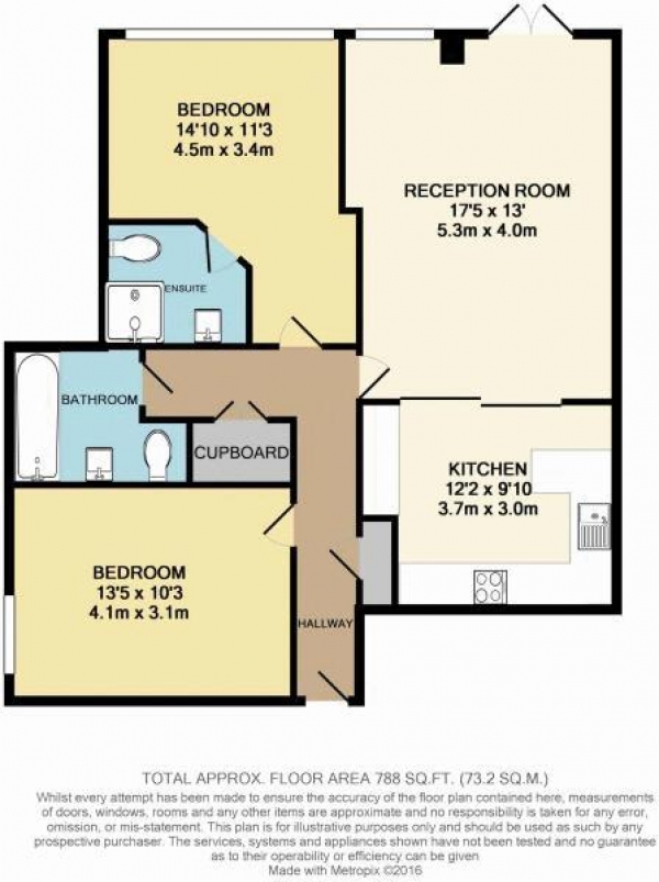 Floor Plan Image for 2 Bedroom Flat to Rent in Weyside Park, Godalming