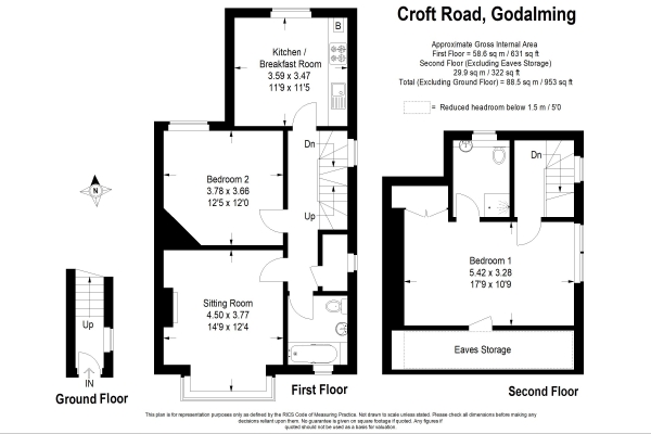 Floor Plan Image for 2 Bedroom Maisonette to Rent in Large 2 Bedroom Maisonette