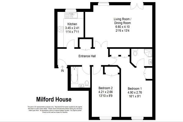 Floor Plan Image for 2 Bedroom Apartment for Sale in Portsmouth Road, Milford