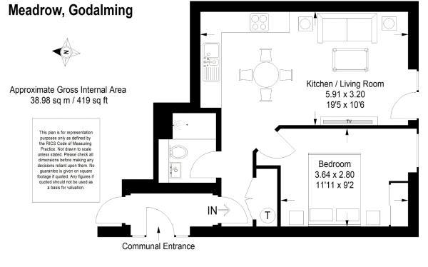 Floor Plan Image for 1 Bedroom Apartment to Rent in Modern Executive Apartment