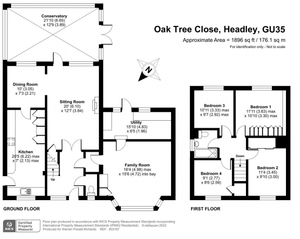 Floor Plan Image for 4 Bedroom Detached House for Sale in Oak Tree Close, Headley