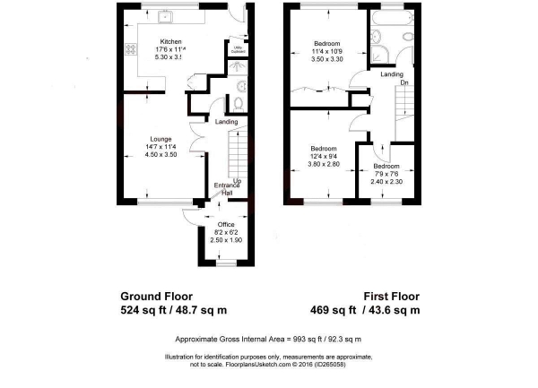 Floor Plan Image for 3 Bedroom End of Terrace House to Rent in Ling Crescent, Headley Down