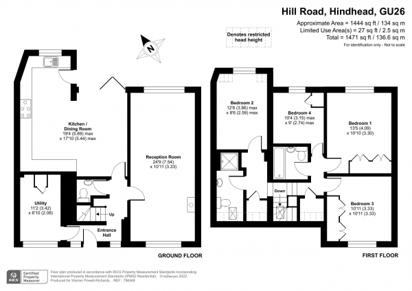 Floor Plan Image for 4 Bedroom Detached House for Sale in Hill Road, Beacon Hill