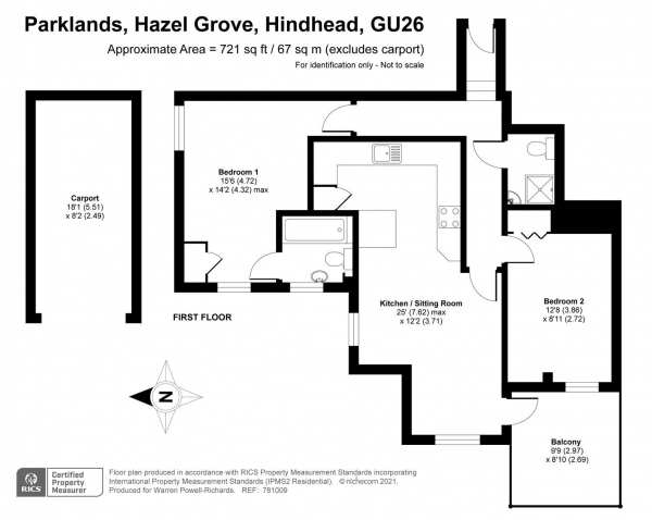 Floor Plan Image for 2 Bedroom Apartment for Sale in Hazel Grove, Hindhead