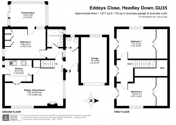 Floor Plan Image for 3 Bedroom Detached House for Sale in Eddeys Close, Headley Down