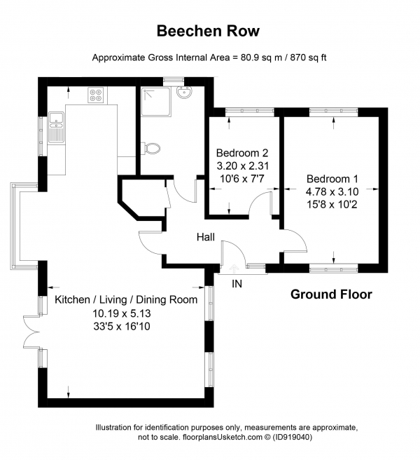 Floor Plan Image for 2 Bedroom Detached Bungalow for Sale in Beechen Row, Grayshott