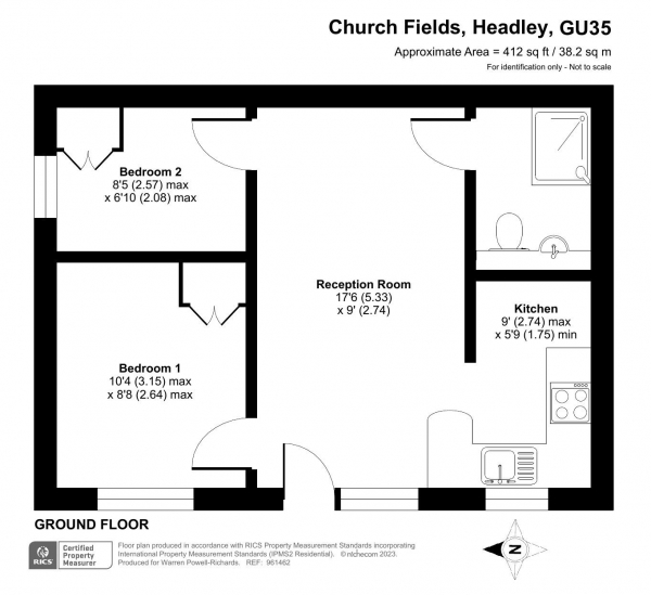 Floor Plan Image for 2 Bedroom Bungalow for Sale in Church Fields, Headley