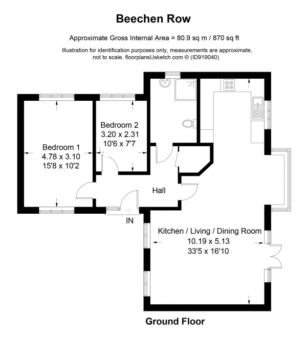 Floor Plan Image for 2 Bedroom Detached Bungalow for Sale in Beechen Row, Grayshott