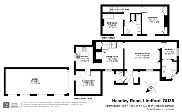 Floor Plan Image for 3 Bedroom Property for Sale in Headley Road, Lindford