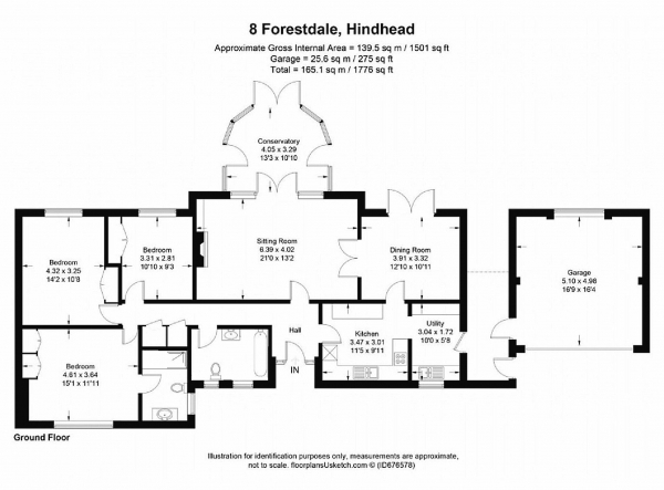 Floor Plan Image for 3 Bedroom Detached House for Sale in Forestdale, Hindhead/Grayshott fringe