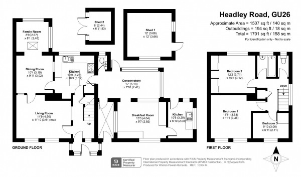 Floor Plan Image for 3 Bedroom Semi-Detached House for Sale in Headley Road, Grayshott