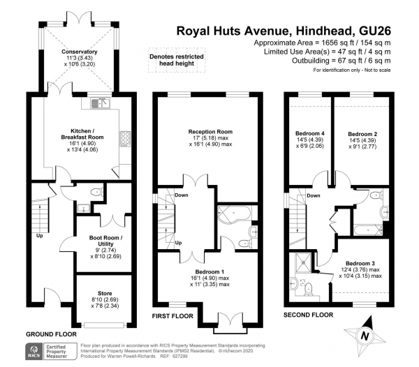 Floor Plan Image for 4 Bedroom Town House for Sale in Royal Huts Avenue, Hindhead