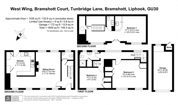 Floor Plan Image for 3 Bedroom Property for Sale in Tunbridge Lane, Bramshott, Liphook