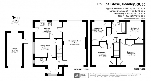 Floor Plan Image for 4 Bedroom Detached House for Sale in Phillips Close, Headley