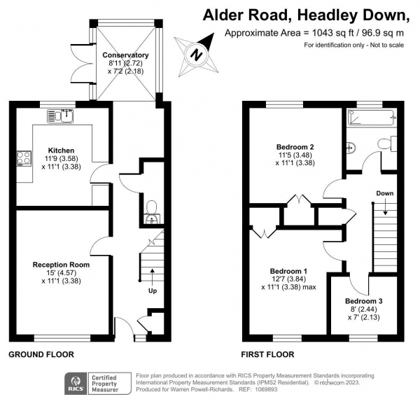 Floor Plan Image for 3 Bedroom Terraced House for Sale in Alder Road, Headley Down