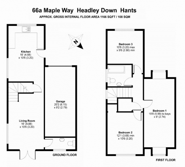 Floor Plan Image for 3 Bedroom Detached House for Sale in Maple Way, Headley Down