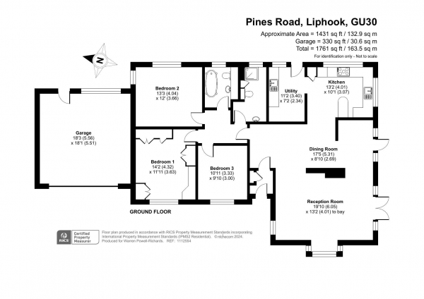 Floor Plan Image for 3 Bedroom Bungalow for Sale in Pines Road, Liphook