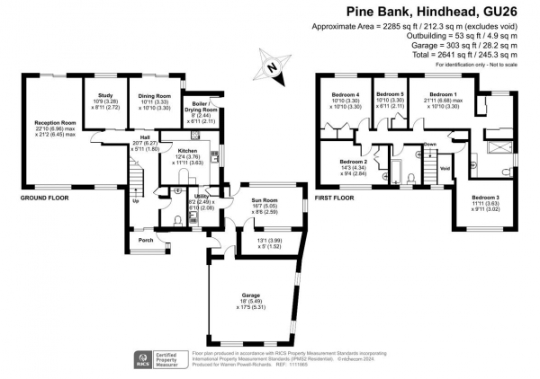 Floor Plan for 5 Bedroom Detached House for Sale in Pine Bank, Hindhead, GU26, 6SS - Guide Price &pound1,100,000